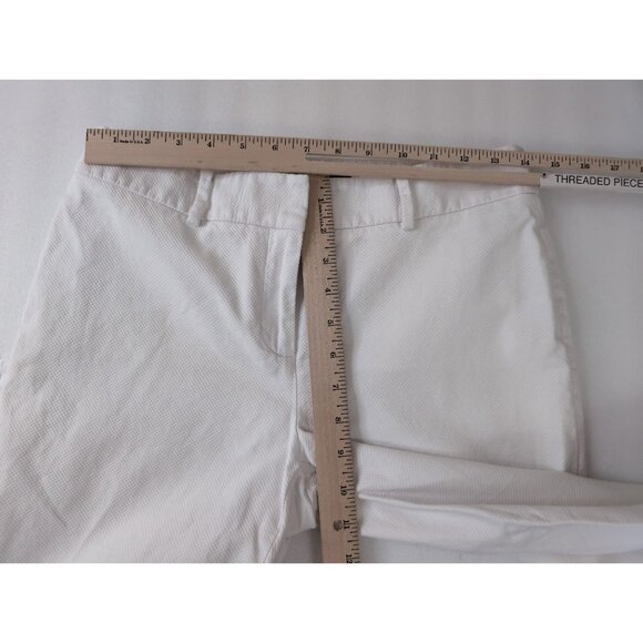 Talbots Hampshire Straight Ankle Pants Womens 6 Petite White Textured Classic - Picture 9 of 11